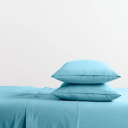 Arlo Stonewash 2 Pack Cotton Standard Pillowcase - Adriatic Blue