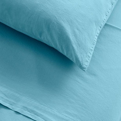 Arlo Stonewash 2 Pack Cotton Standard Pillowcase - Adriatic Blue