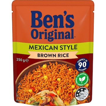 Ben's Original Brown Mexican Style Microwave Rice Pouch 250g