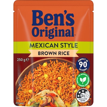 Ben's Original Brown Mexican Style Microwave Rice Pouch 250g