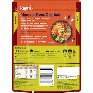 Ben's Original Brown Mexican Style Microwave Rice Pouch 250g