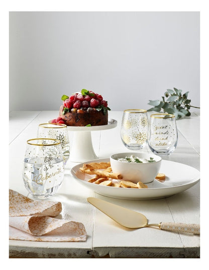 White Basics Footed Cake Stand 20cm Gift Boxed in White
