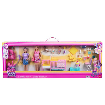 Barbie & Skipper Dolls with 3 Babies and Furniture & Accessories