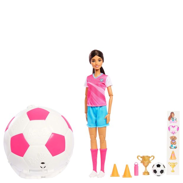 Barbie Team Barbie Roll & Reveal Soccer Player Doll and Accessories