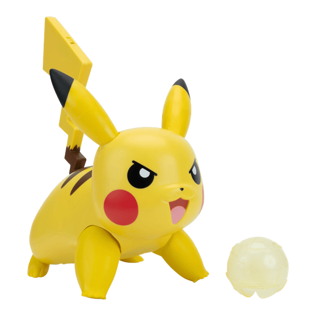 Pokemon Battle Action Interactive Pikachu with 100+ Unique Reactions, Lights & Tail Launcher