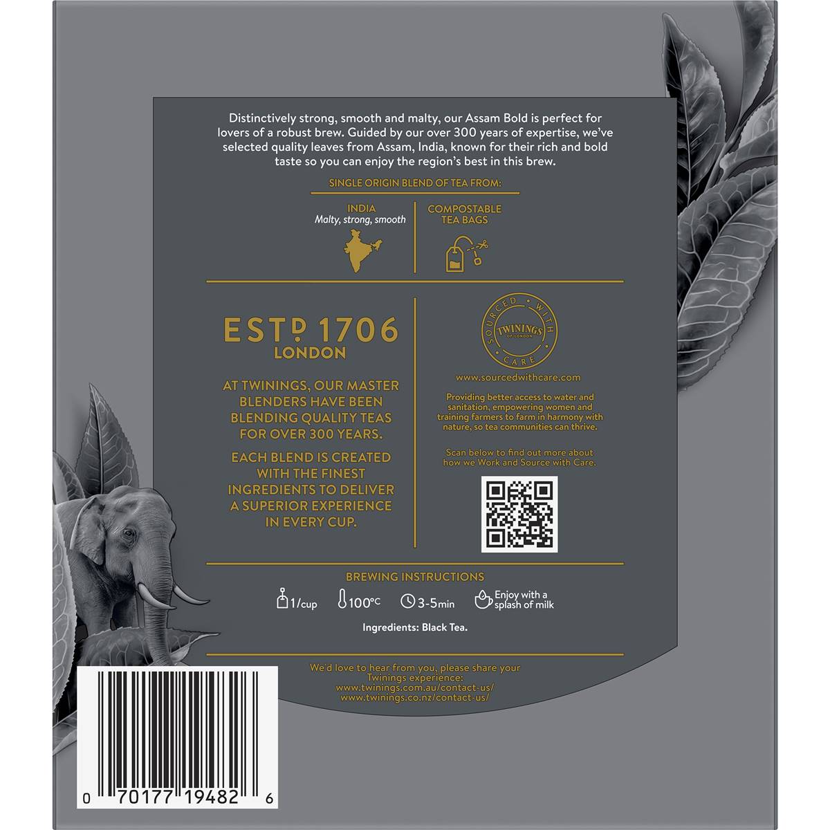 Twinings Assam Bold Black Tea Bags 80 Pack