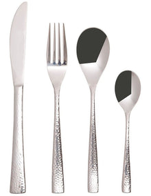 Wayland Hammered Cutlery Set 16 Pieces Gift Boxed in Silver