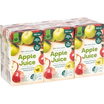 Woolworths Apple Juice Poppers 250mL x 6 pack