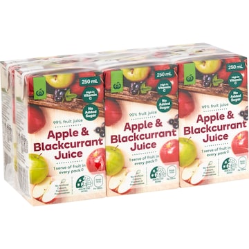 Woolworths Apple & Blackcurrant Juice Poppers 250mL x 6 pack