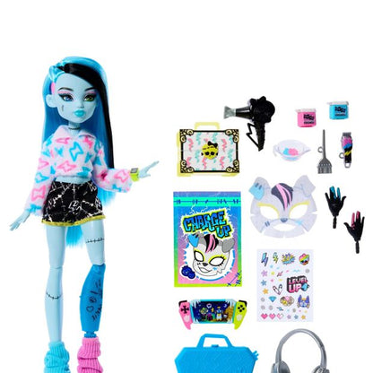 Monster High Self-Scare Secrets Frankie Stein Fashion Doll with 13 Realistic Accessories
