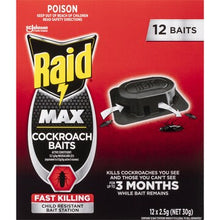 Raid Max Cockroach Baits 12 pack