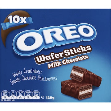Oreo Milk Chocolate Wafer Stick Cookies 10 pack 128g