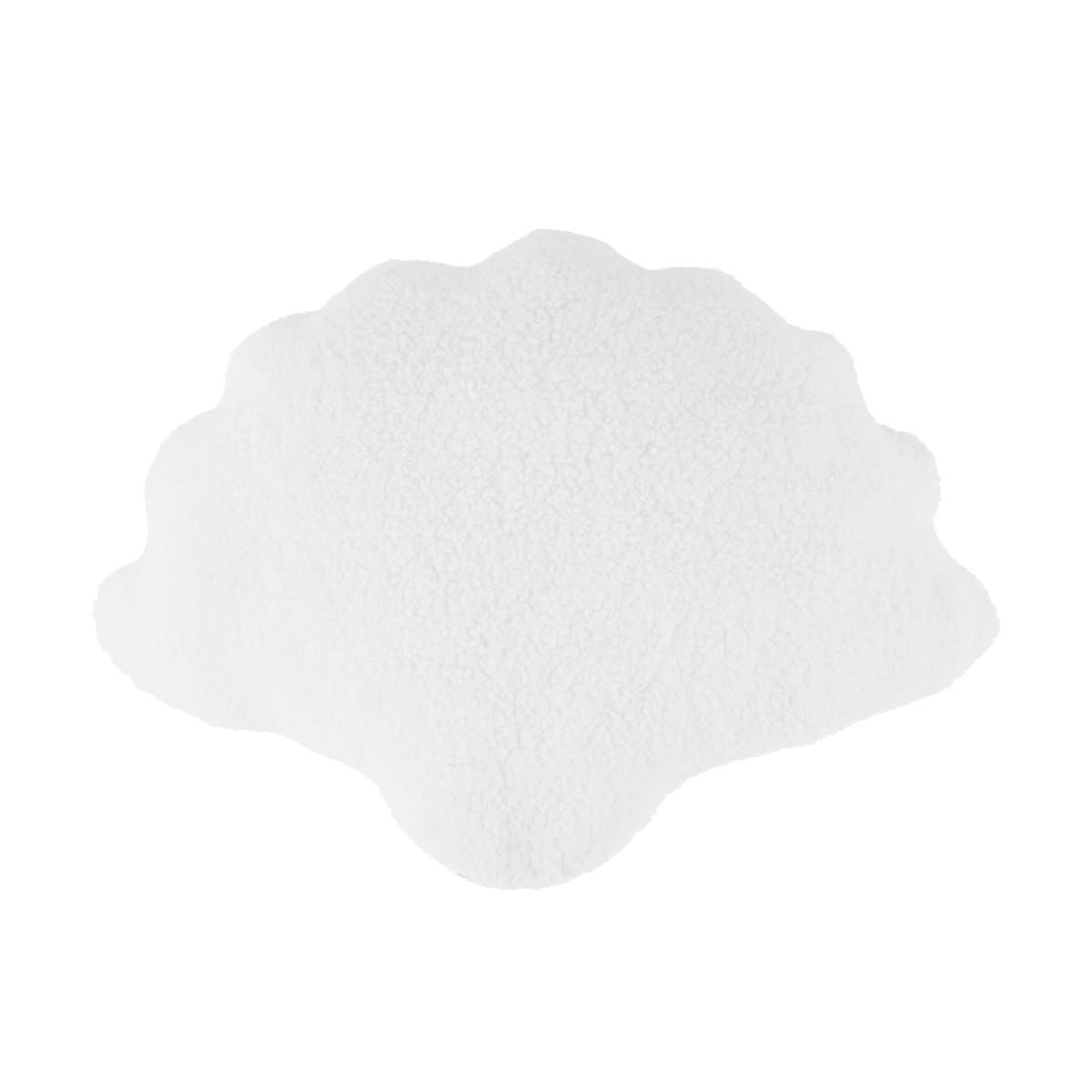 Shell Boucle Cushion - White