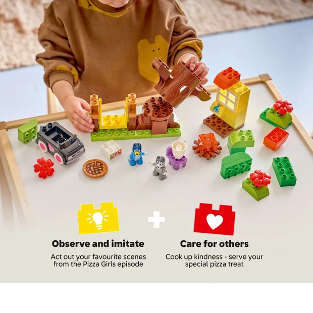 LEGO® DUPLO Bluey Pizza Girls with Muffin and Bluey 10469