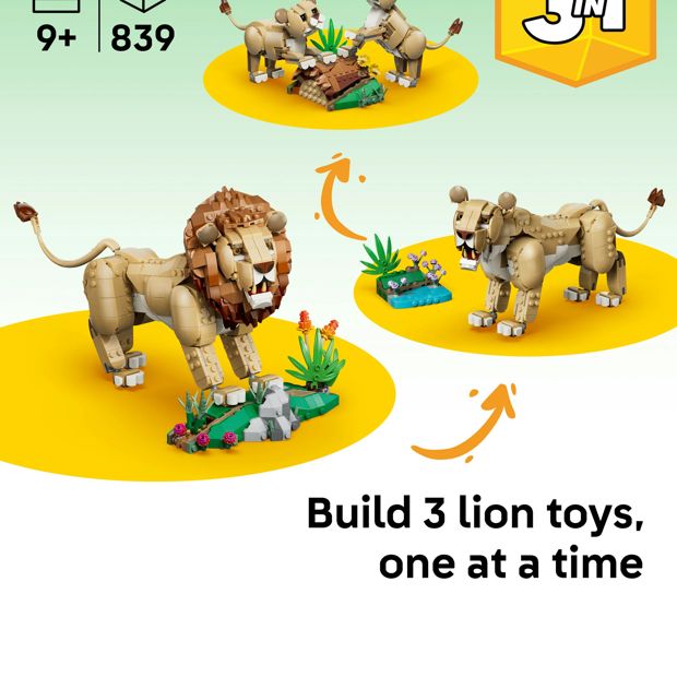 LEGO® Creator 3 in 1 Wild Animals: Majestic Lion 31386
