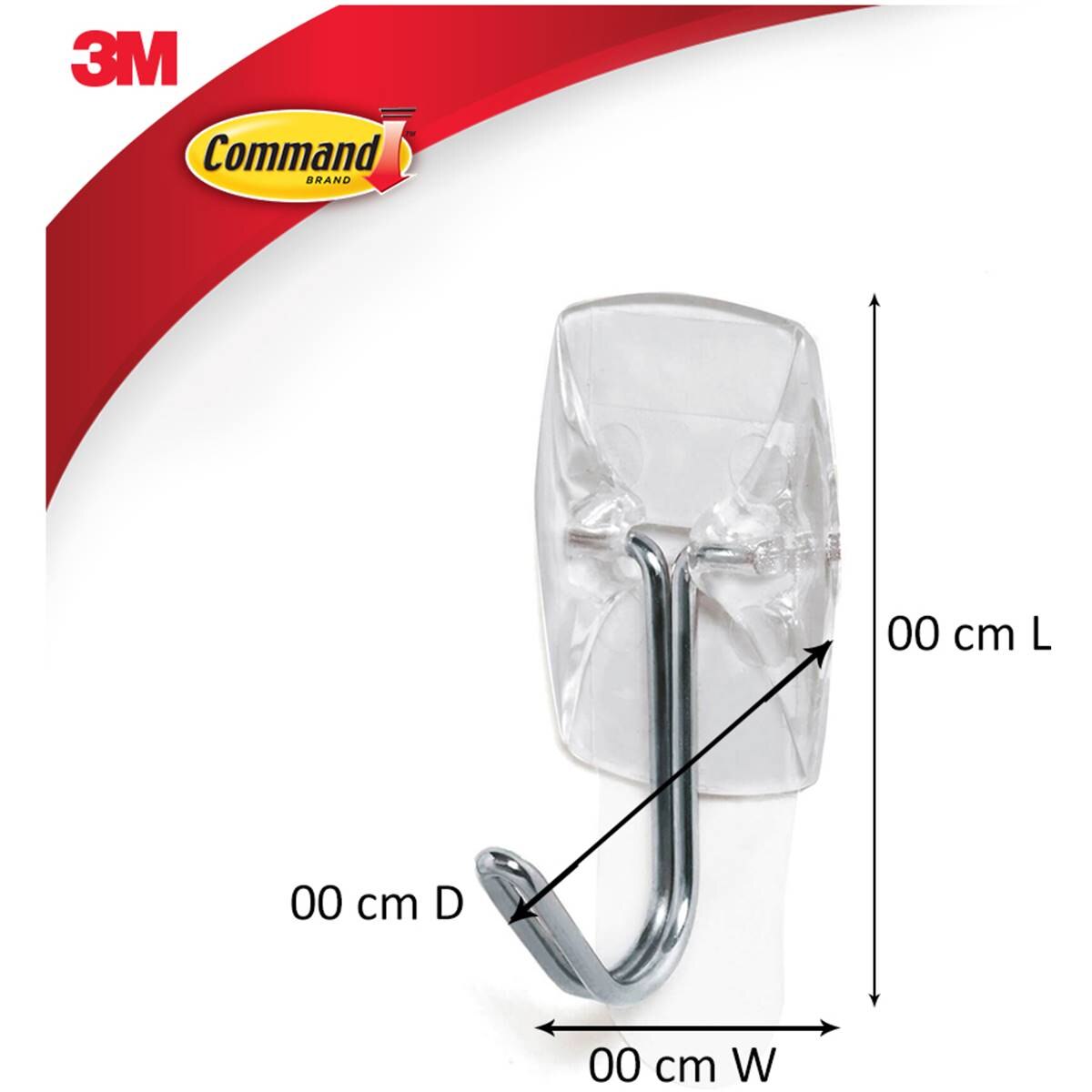 3M Command Utensil Hooks Clear Value Pack 6 Pack