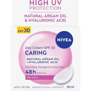 Nivea Caring Day Cream Face Moisturiser SPF 30 50mL