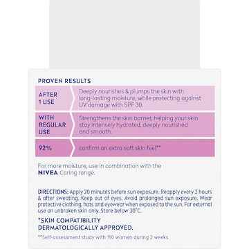 Nivea Caring Day Cream Face Moisturiser SPF 30 50mL