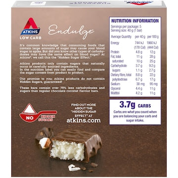 Atkins Endulge Bar Chocolate & Coconut 5 pack