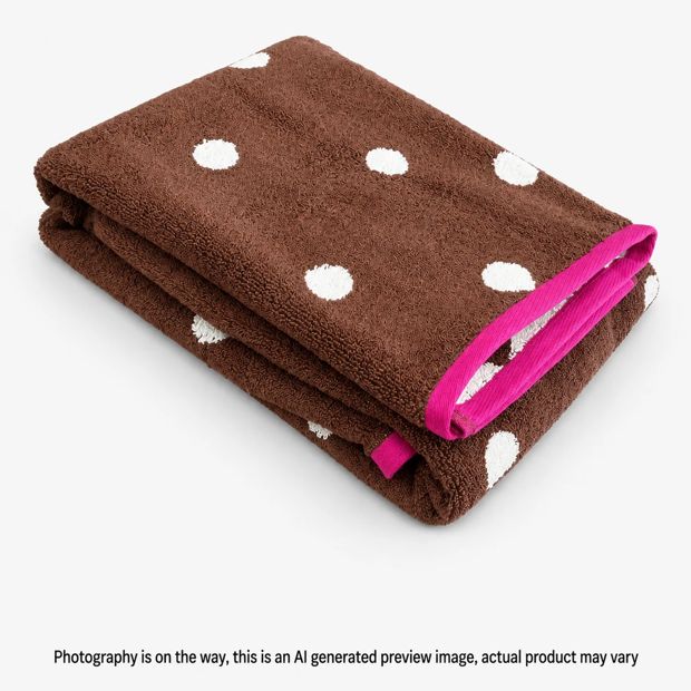 Senna Australian Cotton Polka Dot Bath Towel - Tiramisu