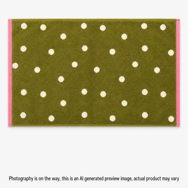 Senna Australian Cotton Polka Dot Bath Mat - Avocado