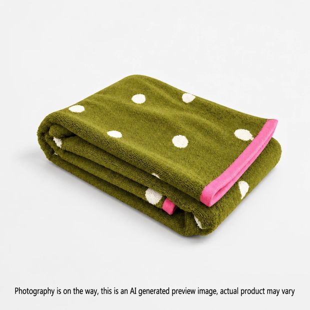 Senna Australian Cotton Polka Dot Bath Towel - Avocado