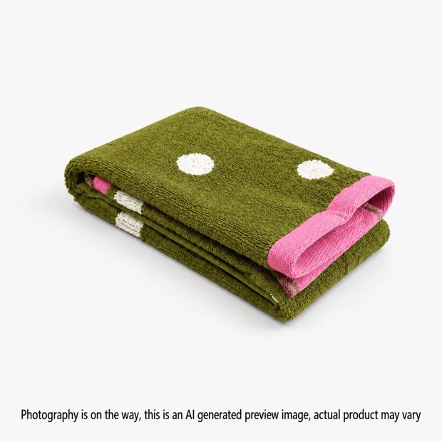 Senna Australian Cotton Polka Dot Hand Towel - Avocado