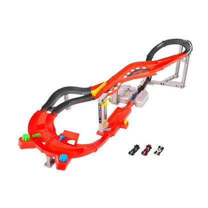 Hot Wheels Racing Formula 1 Downhill Circuit Race with 3 F1 Die-Cast Toy Cars in 1:64 Scale