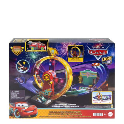 Disney And Pixar Cars Race To Celebrate Lightning Mcqueen Celebration Raceway Playset & Toy Car