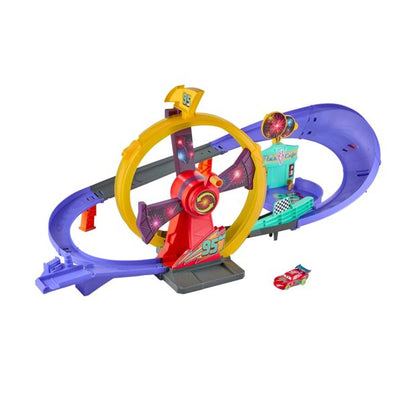 Disney And Pixar Cars Race To Celebrate Lightning Mcqueen Celebration Raceway Playset & Toy Car