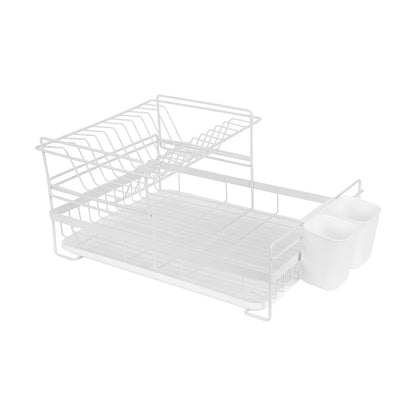 2 Tier Dish Rack - White