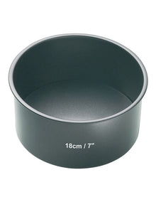 Heavy Base Loose Round Deep Cake Pan 18cm in Carbon