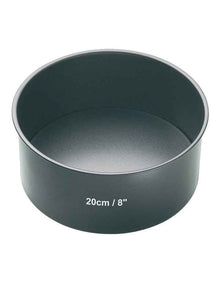 Heavy Base Loose Round Deep Cake Pan 20cm in Carbon