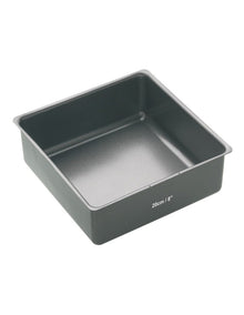 Heavy Base 21cm Loose Base Square Deep Cake Pan in Carbon