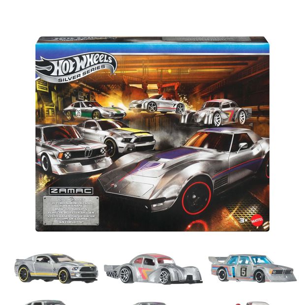 Hot Wheels 1:64 Scale Die-Cast Toy Cars Set of 6 Zamac Vehicles