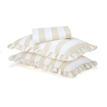 250 Thread Count Ruffle Cotton Sheet Set - Queen Bed, Sand