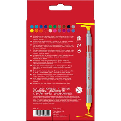 Faber-Castell Double Ended Felt Tip Colour Markers Assorted Pack of 20