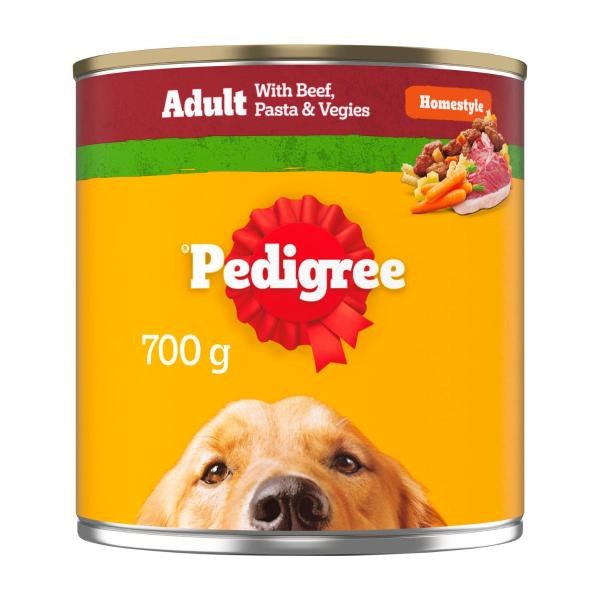 PEDIGREE ADULT HOMESTYLE WET DOG FOOD WITH BEEF PASTA & VEGIES 700G CAN