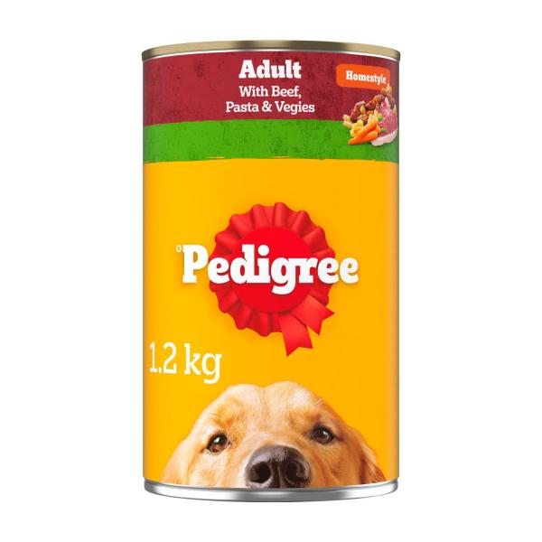 PEDIGREE ADULT HOMESTYLE WET DOG FOOD WITH BEEF PASTA & VEGIES 1.2KG CAN
