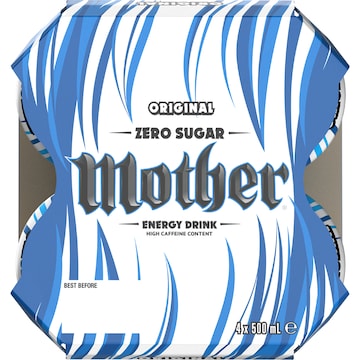 Mother Zero Sugar Original Energy Drink 500mL x 4 pack