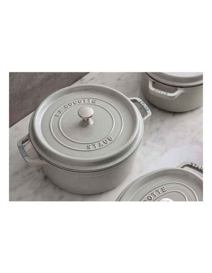 Round Cocotte 20cm/2.2L in White Truffle