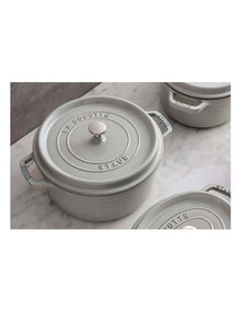 Round Cocotte 20cm/2.2L in White Truffle