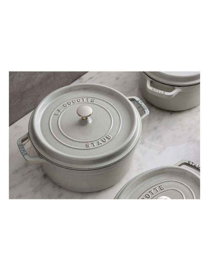 Round Cocotte 24cm/3.8L in White Truffle
