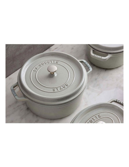 Round Cocotte 24cm/3.8L in White Truffle