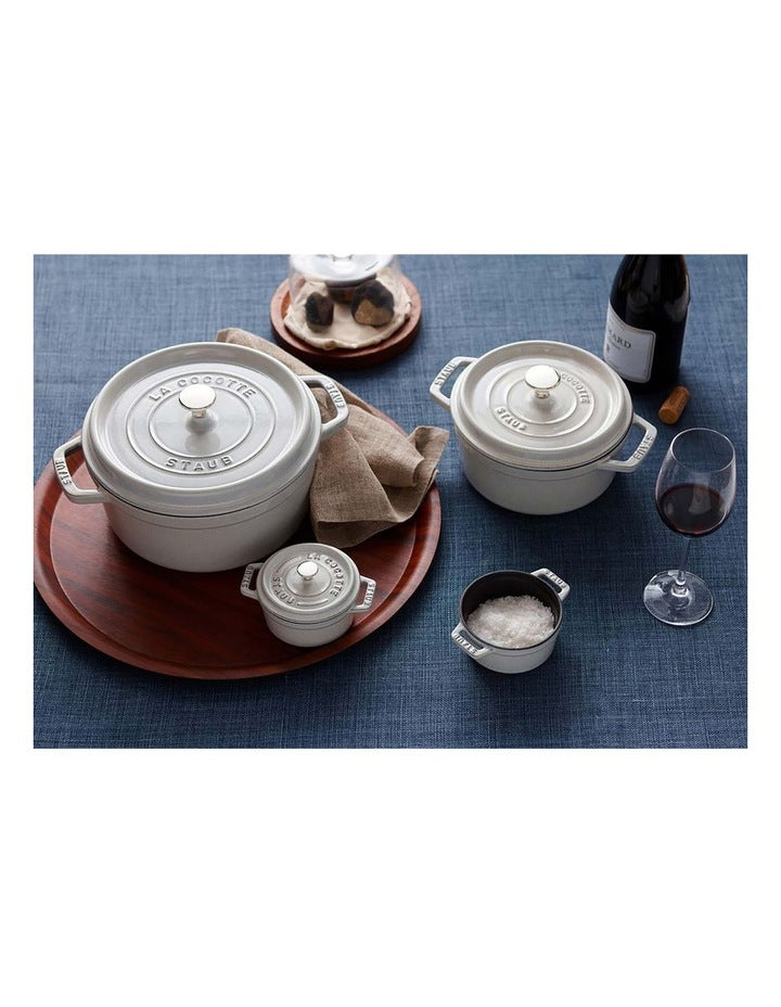 Round Cocotte 24cm/3.8L in White Truffle