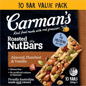 Carman's Nut Bars Almond, Hazelnut & Vanilla 10 pack