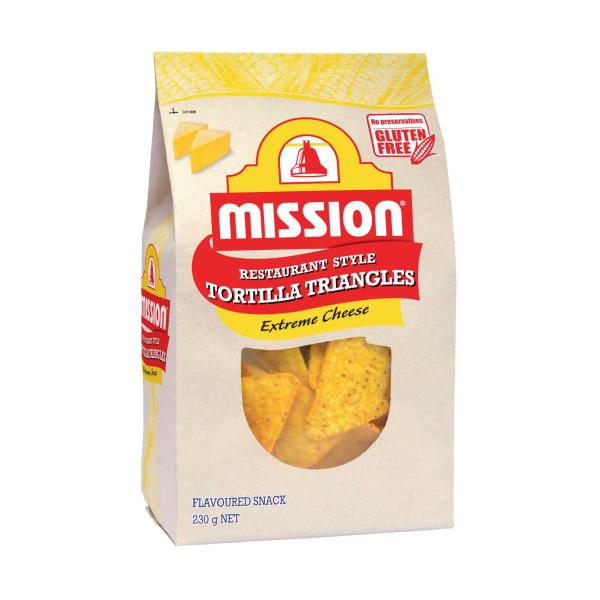 MISSION TORTILLA TRIANGLES EXTREME CHEESE:.:230 GRAM