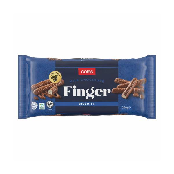COLES CHOCOLATE FINGER BISCUITS