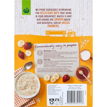 Woolworths Honey Quick Oats Sachets 12 pack