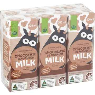 Woolworths Chocolate Milk Poppers 200mL x 6 pack